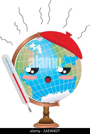 Eco Concept Design, die globale Erwärmung auf der Erde Planet. Stock Vektor