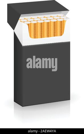 Packung Zigaretten auf einem weißen Hintergrund. Vector Illustration. Stock Vektor