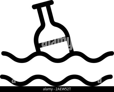 Symbolvektor für Meeresverschmutzung. Isolierte Darstellung des Kontursymbols Stock Vektor