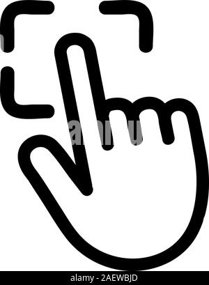 Scannen Sie den Fingersymbol-Vektor. Isolierte Darstellung des Kontursymbols Stock Vektor