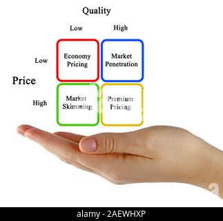 Diagramm der Preisstrategien Stockfoto