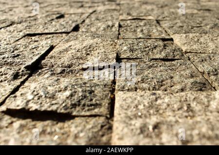 Detail der Steinblock Pflaster Stockfoto