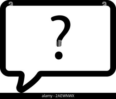 Stellen Sie den Symbolvektor für die Frage. Abbildung der isolierten Kontursymbole Stock Vektor