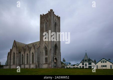 (Landakotskirkja Landakot's Church), formell Basilika Krists konungs (die Basilika von Christus, dem König), ist die Kathedrale der Katholischen Kirche in Ic Stockfoto