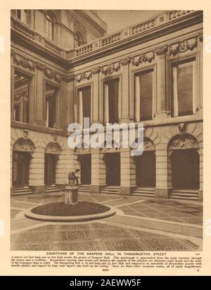 Innenhof des Drapers' Hall in Throgmorton Street 1926 alte Vintage Print Stockfoto