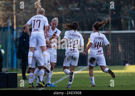 Andressa alvas von Silva (Roma) feiert die Gol während Inter Frauen vs als Roma, Milano, Italien, 08. Dez 2019, Fußball Italienische Fußball Serie A Frauen Cha Stockfoto