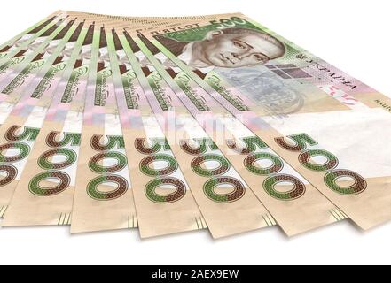 Stapel der ukrainischen Griwna Geld. Geschäftskonzept. 3D-Rendering Stockfoto