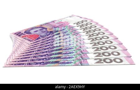 Stapel der ukrainischen Griwna Geld. Geschäftskonzept. 3D-Rendering Stockfoto