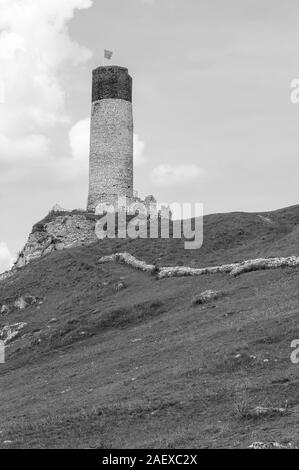 Ruinen der Burg (14. Jh.) in Olsztyn, Woiwodschaft Schlesien, Polen Stockfoto