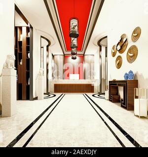 3D-Render luxus hotel Rezeption Stockfoto