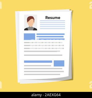 Lebenslauf Vorlage für Web landing page, Banner, Präsentation, Social Media. Die Analyse von Personal fortgesetzt. Human Resources Management Stock Vektor