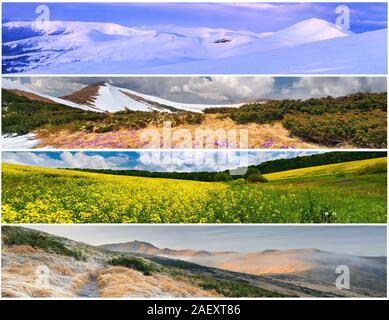 Einstellen der 4 Jahreszeiten Landschaft für Banner Stockfoto