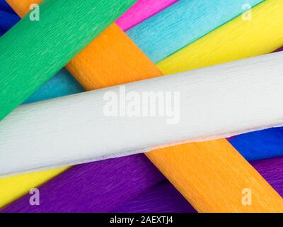 Hintergrundfarbe Krepppapier Rollen Stockfoto