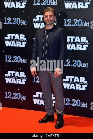 Tokio, Japan. 11 Dez, 2019. Darsteller Oscar Isaac besucht die Japan Premiere für den Film Star Wars: Der Aufstieg von Skywalker" in Tokio, Japan, am Mittwoch, 11. Dezember 2019. Dieser Film wird am 20. Dezember in der Welt öffnen. Vor diesem, Special Screening wird auf Hokkaido, Tokio, Aichi, Osaka und Fukuoka in Japan am 19. Dezember statt. Quelle: UPI/Alamy leben Nachrichten Stockfoto