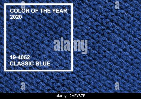 Melange wolle stricken. Alte stricken Textile. Watte Hintergrund für Scrapbooking. Phantom Classic blau Ton Stockfoto