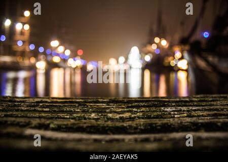 Bremerhaven Hafen bei Nacht am Segel Stockfoto