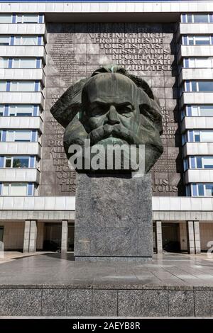 Karl Marx Monument, Chemnitz, einem der größten Porträtbüsten in der Welt Stockfoto