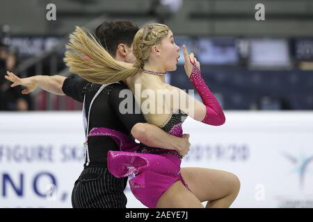 Junior Ice Dance - Rhythmus Tanz loicia demougeot Theo le Mercier Francia während der ISU Grand Prix - Tag 2, Turin, Italien, 06. Dezember 2019, Stockfoto