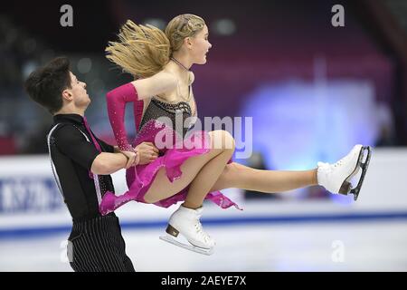 Junior Ice Dance - Rhythmus Tanz loicia demougeot Theo le Mercier Francia während der ISU Grand Prix - Tag 2, Turin, Italien, 06. Dezember 2019, Stockfoto