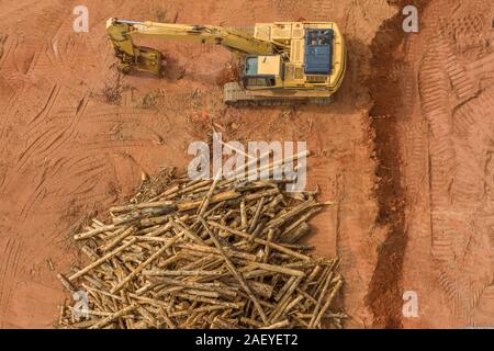 Rodungen für die Baustelle, Suwanee, Georgia Stockfoto