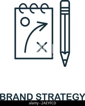 Symbol für Markenstrategie. Linienstil aus der Sammlung der Geschäftsstrategie. Thin Brand Strategy Symbol für Webdesign, Software und Infografiken Stock Vektor
