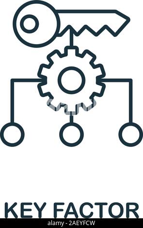 Symbol für Schlüsselfaktor. Linienstil aus der Sammlung der Geschäftsstrategie. Thin Key Factor Symbol für Webdesign, Software und Infografiken Stock Vektor