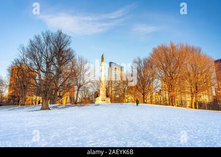 Soldaten und Matrosen Denkmal in Boston im Winter gemeinsame Stockfoto