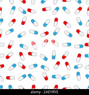 Medizinische nahtlose Muster, Textur von Arzneimitteln, pharmazeutischen Pillen Stock Vektor