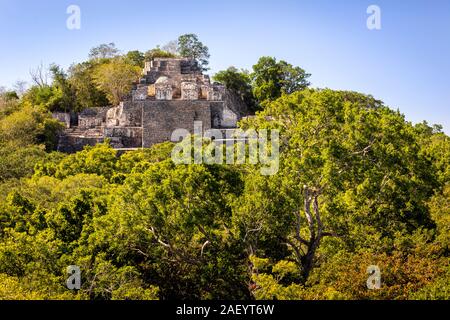 Die wichtigsten Pyramide (Struktur II) Calakmul archäologische Stätte in Campeche, Mexiko. Stockfoto