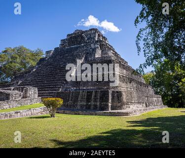 Die Maya-ruinen von Chaacchoben in Quintana Roo, Mexiko. Stockfoto