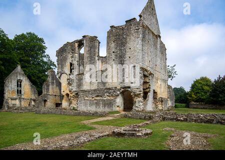 Ruinen von Minster Lovell Hall in Oxfordshire, die Cotswolds, England, Großbritannien Stockfoto