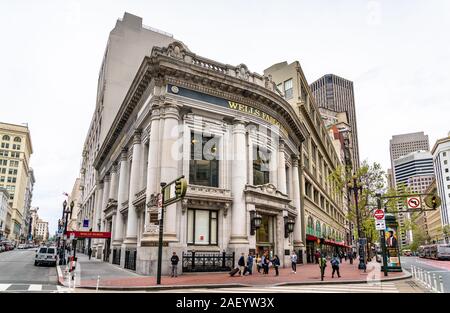 Die Wells Fargo Bank Gebäude in der Innenstadt von San Francisco, Kalifornien Stockfoto