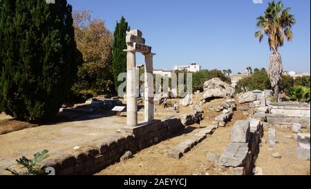 Kos Agora Archäologie Ausgrabung Ausgrabungsstätte Griechenland Europa Port Island Mittelmeer Stockfoto