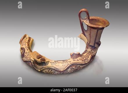 Mykenische ringförmige Kernos mit gemalten Serpentine Bands, Mykene Akropolis, 12.Jh. v. Chr.. Archäologisches Nationalmuseum Athen. Kat.-Nr. 5437. Gr Stockfoto