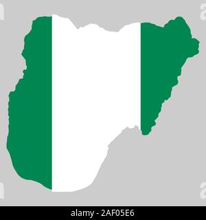 Nigeria Karte Flagge Vektor Illustration EPS 10 Stock Vektor