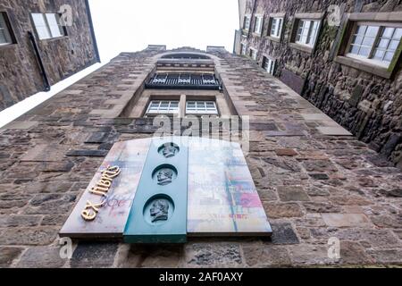 Ex Libris, das Writers Museum, Lady's Treppe schließen, Edinburgh, Schottland, Großbritannien Stockfoto