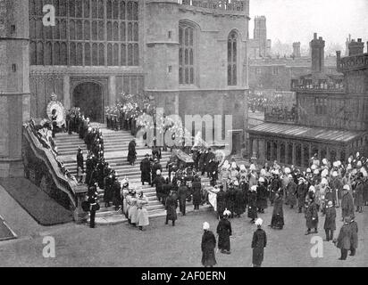 Königin Victoria (1819-1901) ihrem Sarg verlassen St George's Kapelle, Schloss Windsor am Samstag, den 2. Februar 1901 Stockfoto