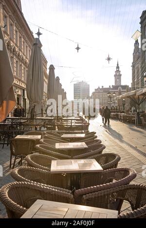 Novi Sad Serbien Fußgängerzone Stockfoto