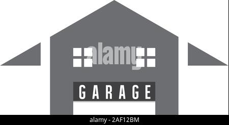 Garage House, einfache geometrische Text logo Vektor Stock Vektor