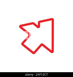 Buchstabe v einfache Pfeil klicken Sie cursor Design Vector Stock Vektor