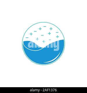 Ion Wasser 3d-flache Bauform symbol Vektor Stock Vektor