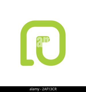 Schreiben nu einfache Linie logo Vektor Stock Vektor