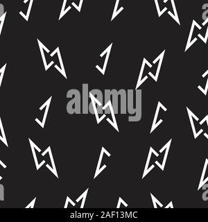 Buchstabe n thunder Form nahtlose Hintergrund Vektor Stock Vektor