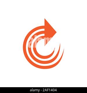 Buchstabe c Rotation streifen Pfeil symbol Vektor Stock Vektor