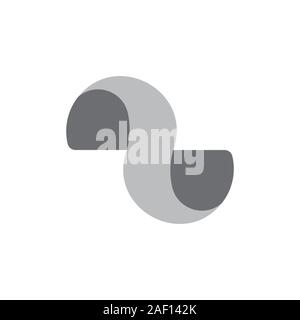 Einfache Kurven geometrischen 3D-Design logo Vektor Stock Vektor