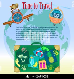 Sommer Urlaub Banner. Vector Illustration. zeit Poster zu reisen. Vector Illustration. Stock Vektor