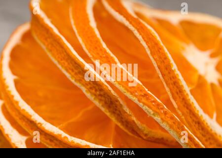 Saftige Hintergrund aus hellen orangen. Trockene apfelsinen als Hintergrund Stockfoto