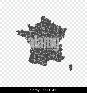 Frankreich Karte auf transparentem Hintergrund. Vector Illustration. Stock Vektor