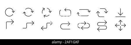 Linie Pfeil einstellen. Vector Illustration, flache Bauweise Stock Vektor