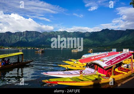Srinagar, Indien - May 23, 2015. Landschaft von Dal Lake in Srinagar, Indien. Am See, im Nordosten von Srinagar gelegen, ist einer der am meisten beautifu Stockfoto